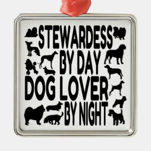 Dog Lover Stewardess Metal Ornament