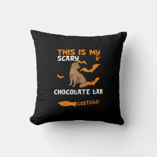 Dog Lover This Is My Scary Chocolate Lab Costume Throw Pillow