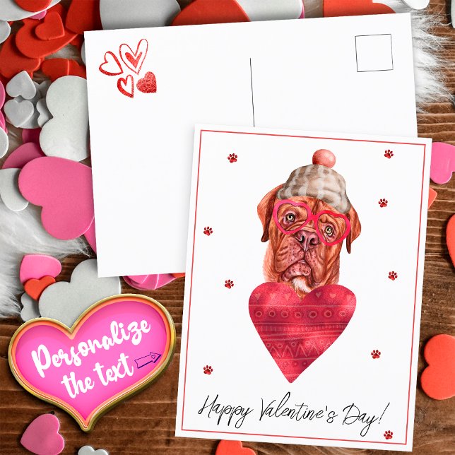 Dog Lover Valentine Gift French Mastiff Holiday Postcard (Creator Uploaded)