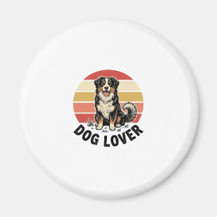 Dog Lover Vintage Engraving Cute Dog Sunset Design Magnet