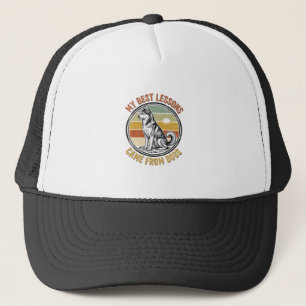 Dog Lover Vintage Shirt with Wise Husky Engraving_ Trucker Hat