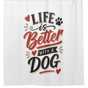 Dog Lover Wall Art - Life is Better with a Dog Red