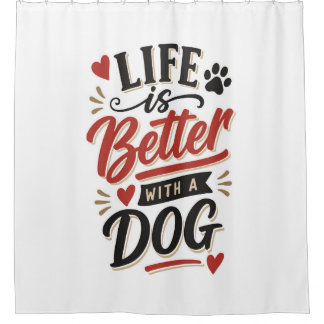 Dog Lover Wall Art - Life is Better with a Dog Red