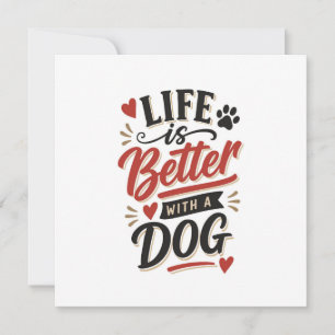Dog Lover Wall Art - Life is Better with a Dog Red