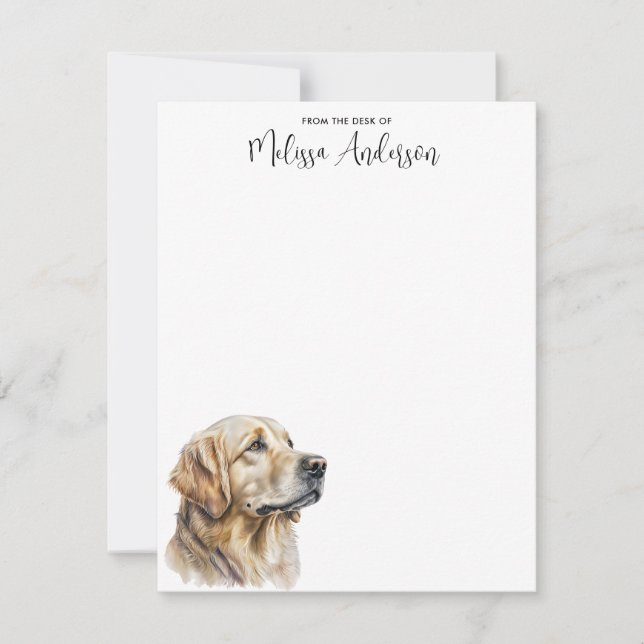 Dog Lover Watercolor Personalized Golden Retriever Card (Front)