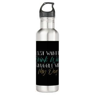 Dog Lover, wine lover, Funny saying 710 Ml Water Bottle