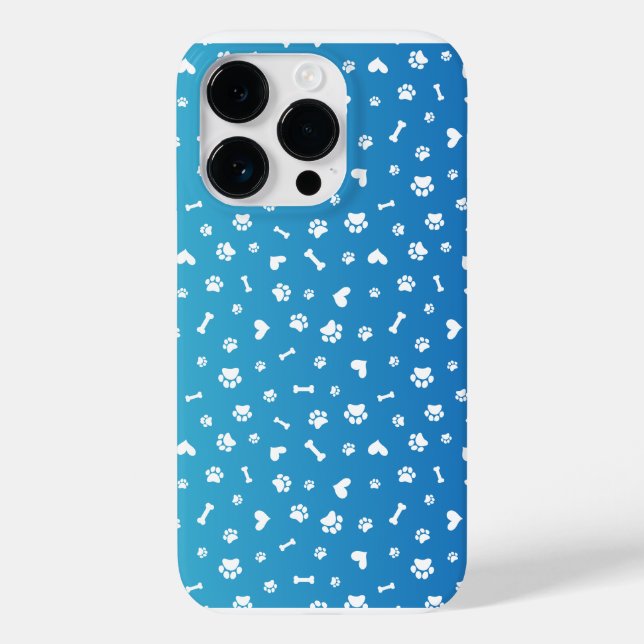 Dog Lover with paws bones and hearth patterns Case-Mate iPhone Case (Back)