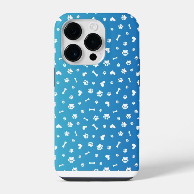 Dog Lover with paws bones and hearth patterns iPhone Case (Back)