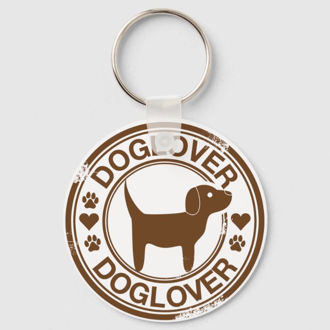 Dog lover with puppy keychain (Front)