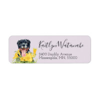 Dog Lovers Black Pit Bull Terrier Return Address