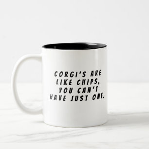 Dog Lovers Corgi Enthusiasts Fun Typography  Two-Tone Coffee Mug