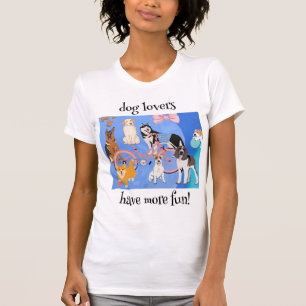 Dog Lovers Have More Fun Pink Bicycle and Blue T-Shirt