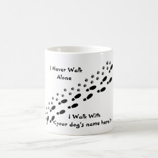 Dog Lover's I Never Walk Alone Pawprint Mug