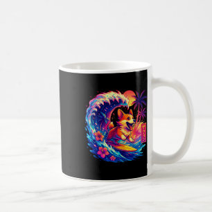 Dog Lovers Japanese Corgi Surfing Great Wave Japan Coffee Mug