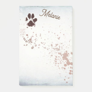 dog lovers paw print add text or monogram  post-it notes