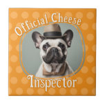 Dog Lovers Photo Cheese Inspector Tile<br><div class="desc">Fun kitchen decor. Dog Lovers personalized tile. Official Cheese Inspector</div>