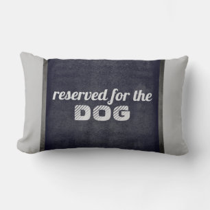 dog lovers quote humour grey and denim blue lumbar pillow