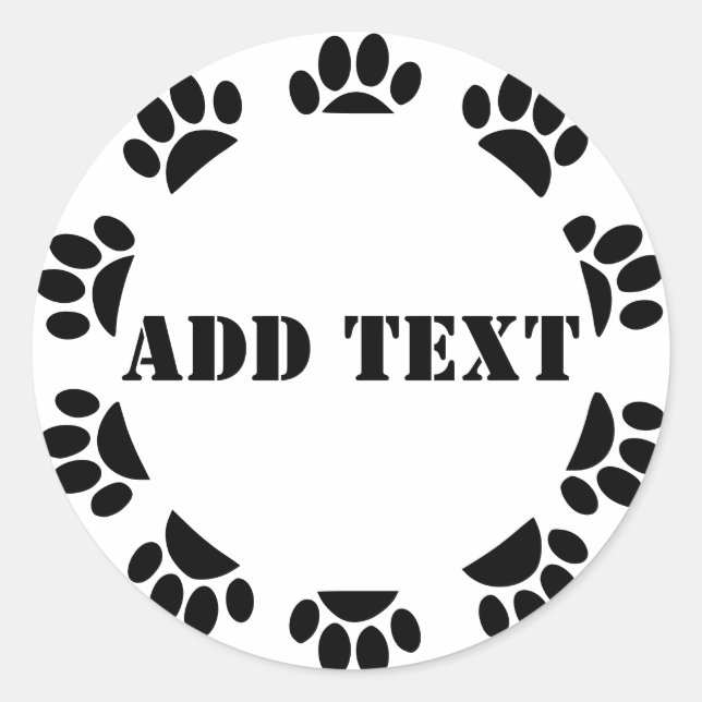 Dog Lovers Round Frame With Custom Text Classic Round Sticker (Front)