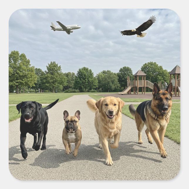 Dog Lovers Square Sticker (Front)