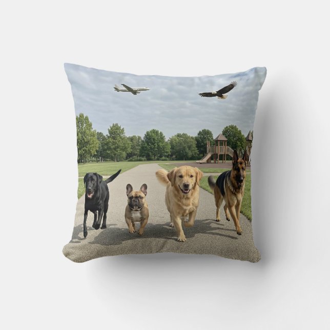Dog Lovers Throw Pillow (Front)