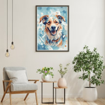Dog Lovers Wall Art/ blue tone [1/3]