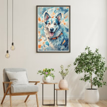 Dog Lovers Wall Art/ blue tone [3/3] 