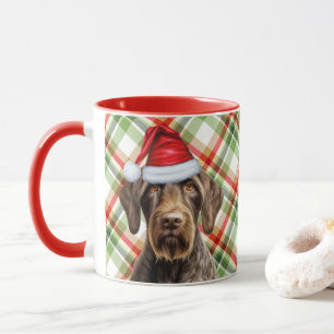 Dog Lover's Wirehair Pointer Holiday Red Plaid Mug
