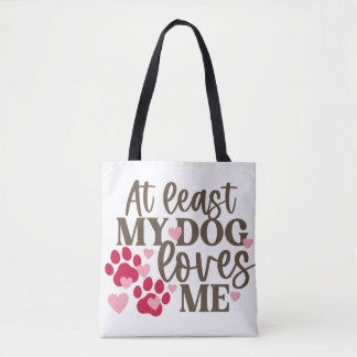 DOG LOVES ME TOTE BAG