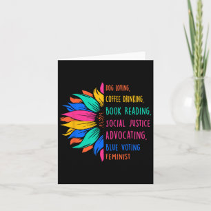 Dog Loving Coffee Drinking Book Reading Social Jus Card
