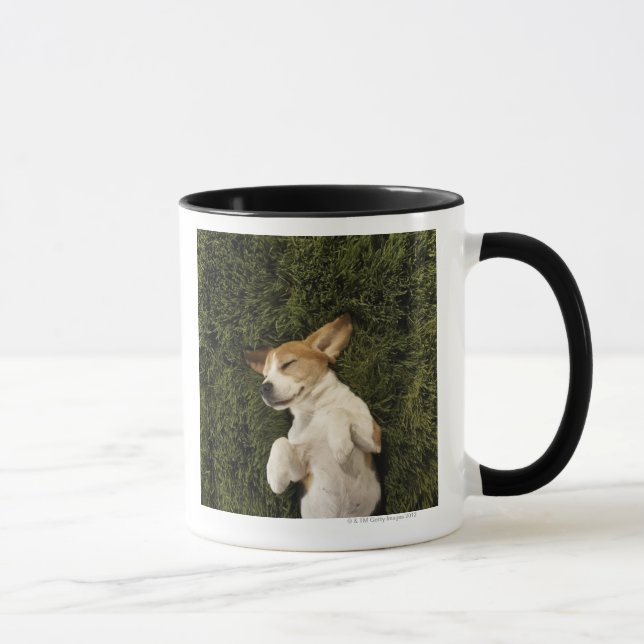 Dog Lying in Grass Sleeping Mug (Right)