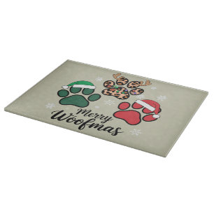 Dog Mama Christmas Merry Woofmas Dog Lover Xmas Cutting Board