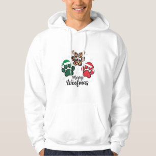 Dog Mama Christmas Merry Woofmas Dog Lover Xmas Hoodie
