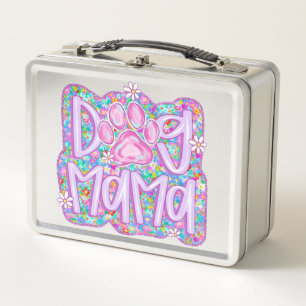 Dog Mama - Colourful Paw Love Metal Lunch Box