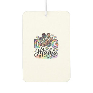 Dog Mama Paw Leopard Rainbow Watercolor Hearts_1 Air Freshener