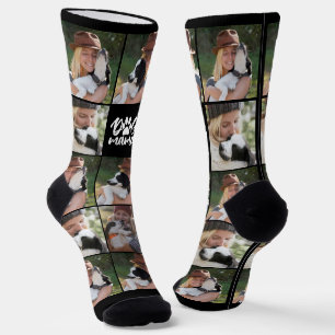 Dog Mama Paw Print Photo Novelty Socks