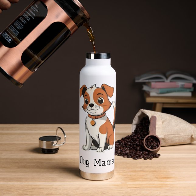 Dog Mama Stylish Water Bottle (Coffee)