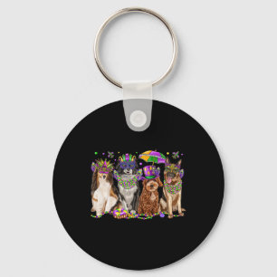 Dog Mardi Gras Festival Matching Party Dog Lover Keychain