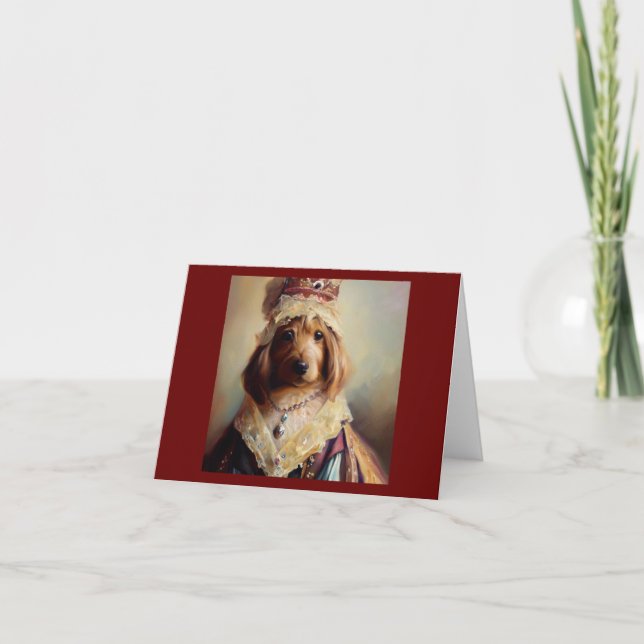 Dog Medieval Princess Card (Front)