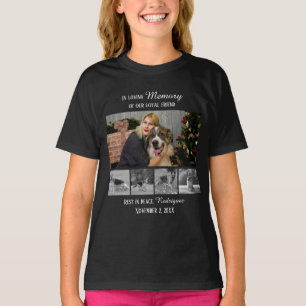 Dog Memorial 5 Photo Collage Pet Tribute T-Shirt