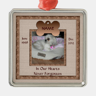 Dog Memorial Brown Tones Metal Ornament