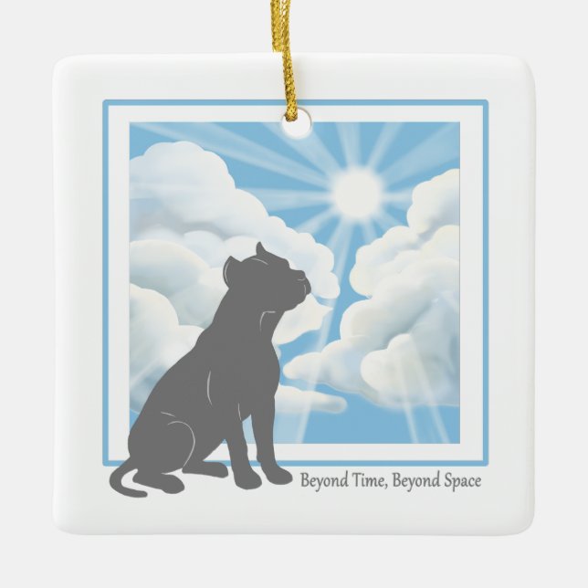 Dog Memorial Ceramic Ornament - Pittbull (Front)