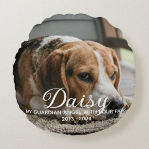 Dog Memorial Gifts For Pet Loss Round Pillow