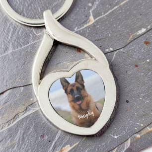Dog Memorial Keepsake Photo Template Custom Pet Keychain