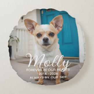 Dog Memorial Personalized Pet Loss  Round Pillow