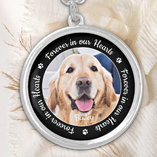 Dog Memorial Personalized Pet Photo  Silver Plated Necklace