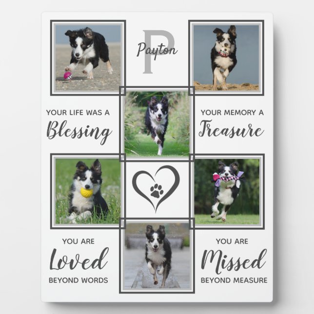 Dog Memorial - Pet Loss Gift - Dog Photo Keepsake Plaque (Front)