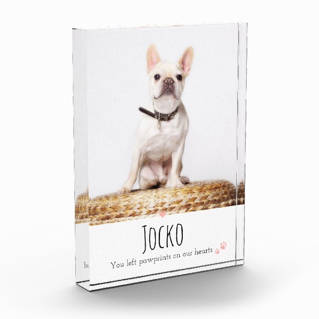 Dog Memorial Pet Loss Keepsake Photo Custom (Left)