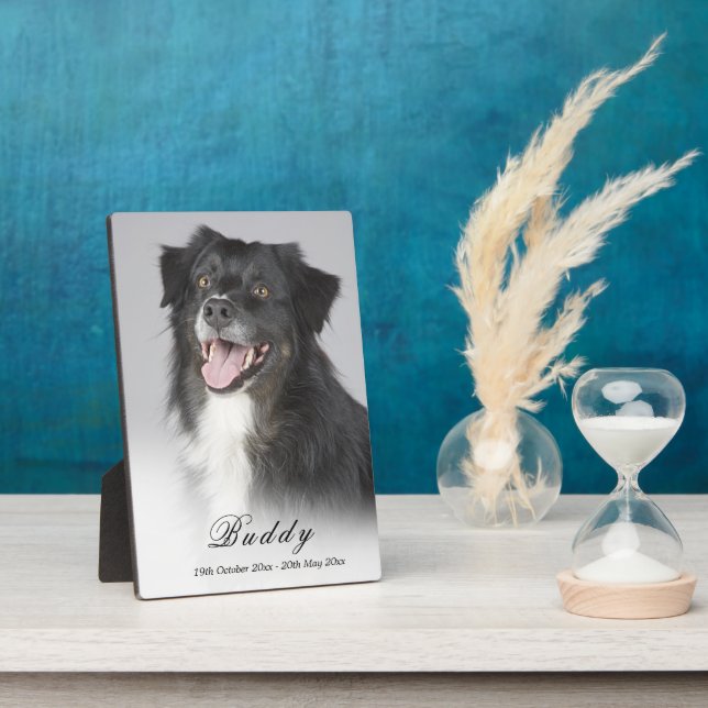 Dog Memorial Photo Elegant Keepsake Plaque (Side)