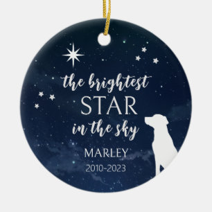 Dog Memorial Photo Whimsical  Ceramic Ornament