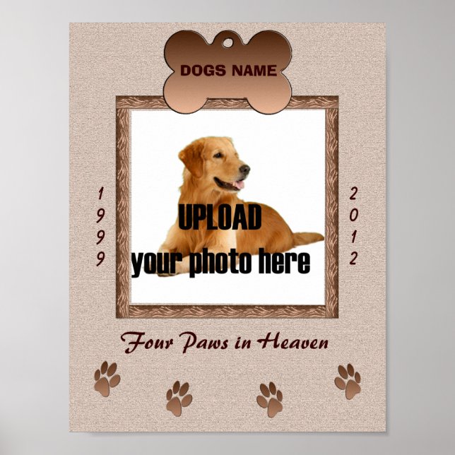 Dog Memorial Print - Brown Tones (Front)